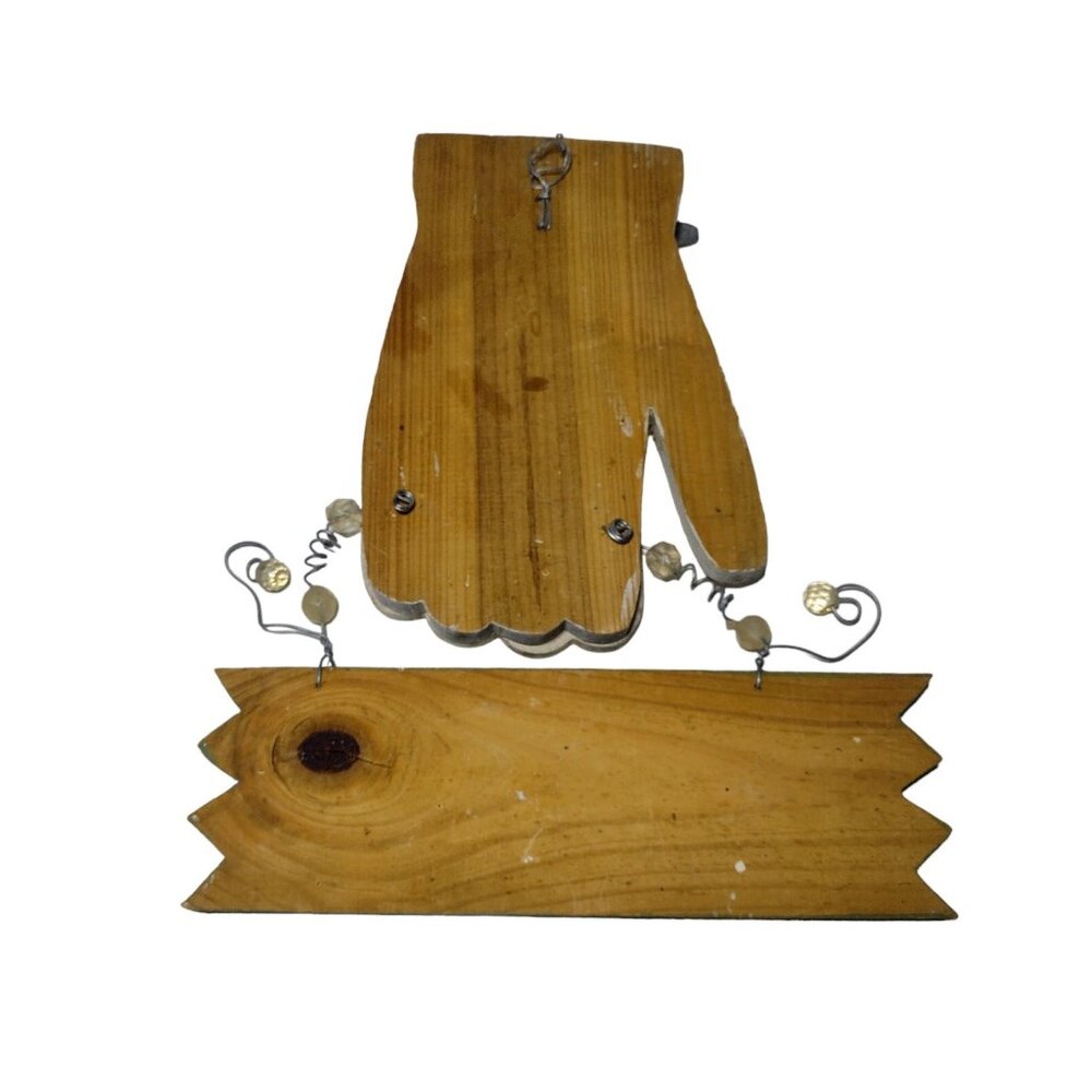 Handmade Sunflower Wood Welcome Friends Sign Vtg Beaded Hanging Hands Bumblebee - Picture 4 of 4